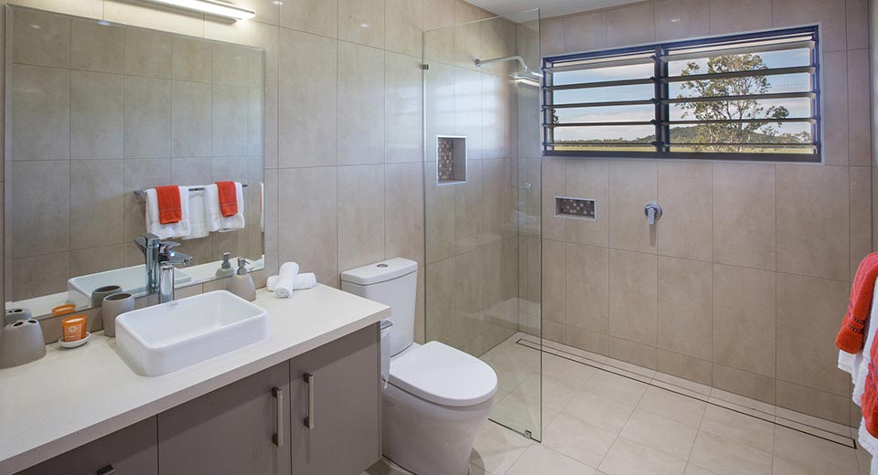 Tastefully appointed bathrooms in rental holiday home